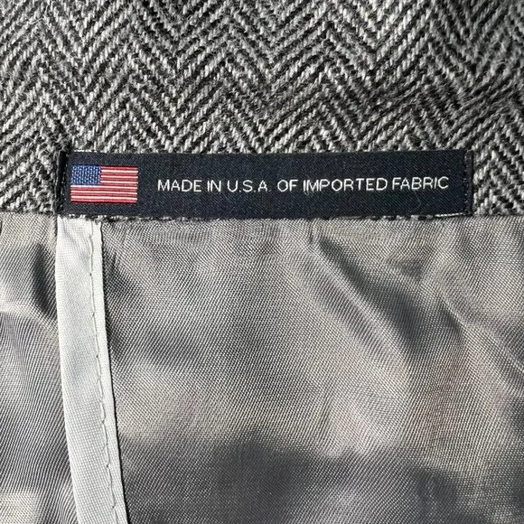 NWT WALTER MORTON 40R Gray Herringbone 2 btn100% Worsted Wool blazer USA 1 vent - Picture 9 of 9